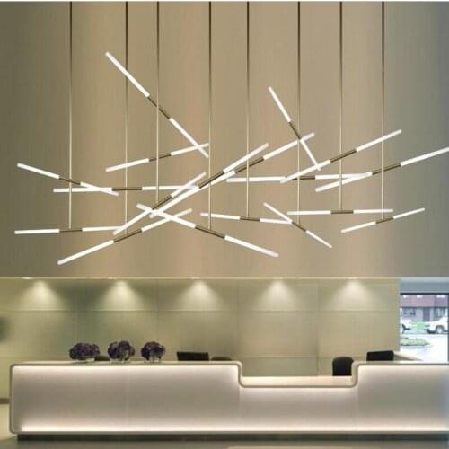 Post Modern Long Tube Branch LED Pendant Light Loft Hanging Lamp Office Bar Track Lamp Restaurant Showroom Shop Hanglamp Light