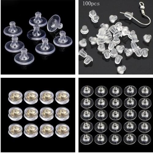 50Pcs/60/pcs/100pcs pack Earring Holders Stoppers Soft Nut Silicone Heavy Duty Rubber Earring Backs Sleeves