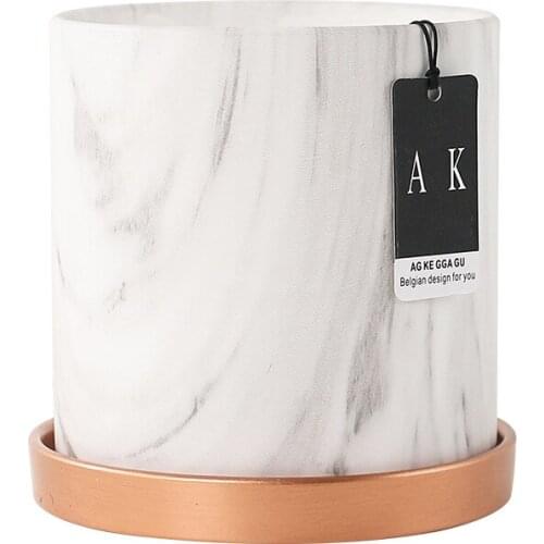 Nordic style medium size simple artistic personality with tray chassis plant rose bonsai ceramic flowerpot