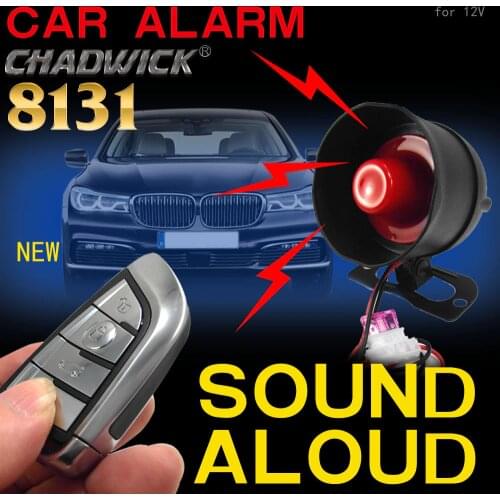 Non-destructive installation car alarm system DIY connect battery easy universal 12v vehicle sound alund siren CHADWICK 8131 NEW