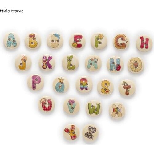 Mixed 50pcs 2 Hole Xmas/Bubble Alphabet/Letter Round Wood Buttons Sewing Scrapbooking Home Clothing Decor Card Making DIY 15mm