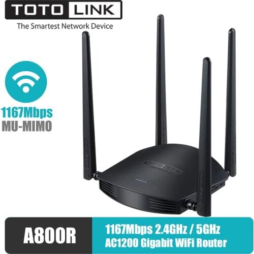 TOTOLINK A800R 5GHz/2.4GHz Wifi Router1167Mbps MU-MIMO 4*5dBi fixed antennas support mxis unifi time network router