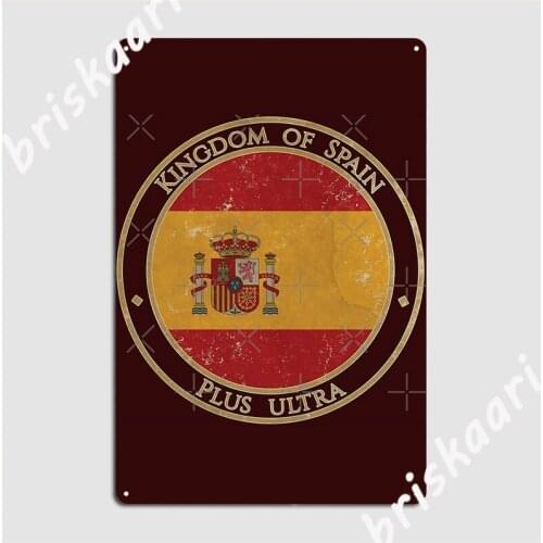 Vintage Kingdom Of Spain Europe European Flag Poster Metal Plaque Plates Mural Cinema Kitchen Vintage Tin Sign Poster