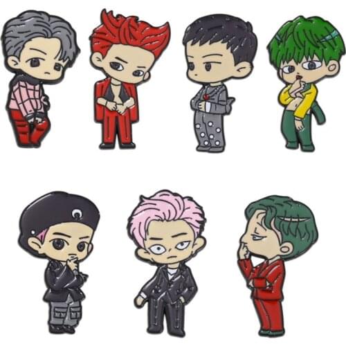 Korean Band EXO Brooch and Enamel Pin Cartoon Figure Members Baekhyun and Chanyeol Blapel Pin Fan Art Collection Gifts