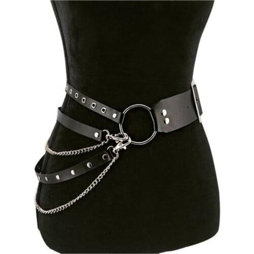 Women Belt Fashion Waist Belt PU Leather Metal Buckle Gothic Pin Belts For Ladies Leisure Dress Jeans Wild Waistband