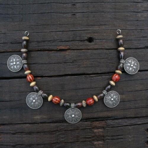 1pcs Dropshipping Slavic Jewelry Makeing For Women Pendant, Ethnic Style Viking Age Brooch Buckle Lunula Jewelry For Cool Men