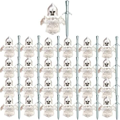 75Pcs Custom Medieval Ancient Rome Egypt Building Block Figure Weapon Helmet Armor Kit