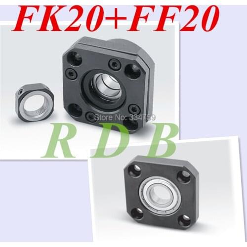 Free Shipping FK20 FF20 Support for Ball Screw 2505 set :1 pc FK20 Fixed Side +1 pc FF20 Floated Side for XYZ CNC parts