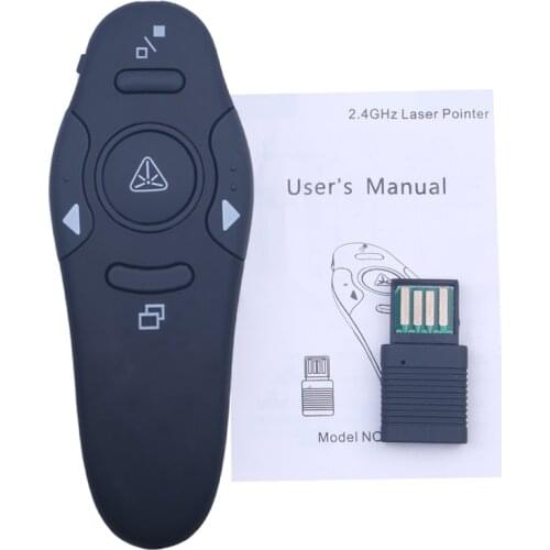 For Teacher 2.4GHz Wireless USB Powerpoint Presentation Remote Control Page PPT Flip Pen Pointer Clicker Presenter Red Light RF