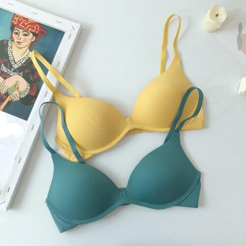 SP&CITY Solid Colored Wire free gathered women‘s Bra summer Student girls Comfort Push Up Bra Sexy Lingerie Seamless Underwear