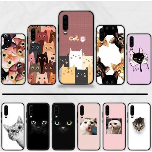 Cat Cute Kitten Catling Phone Case For Huawei P9 P10 P20 P30 Pro Lite smart Mate 10 Lite 20 Y5 Y6 Y7 2018 2019