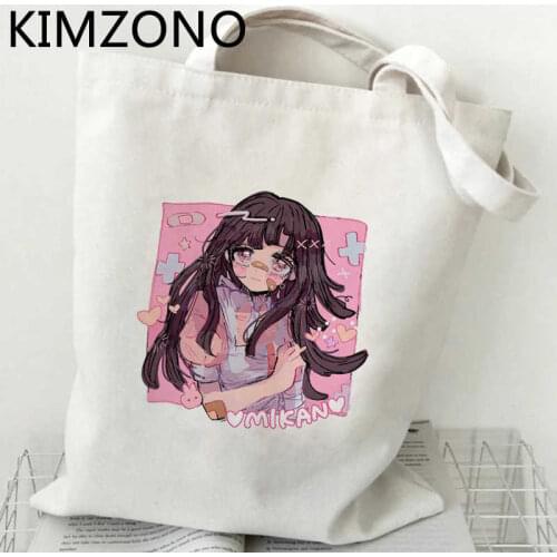 Danganronpa shopping bag handbag cotton bolso shopping canvas eco bag string net bolsas reutilizables shoping grab