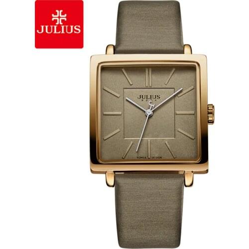 Julius Brand Quartz Watches Women Clock Gold Square Leather Bracelet Casual Fashion Whatch Ladies Cheap Promotion Relojes JA-354