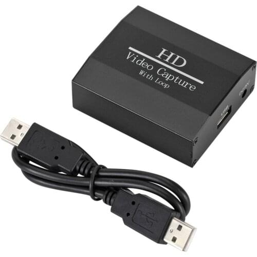 1080P Video Capture Card With Loop HDMI-Compatible Recording Box Video Capture Device Such As VLC OBS Amcap USB Audio UVC