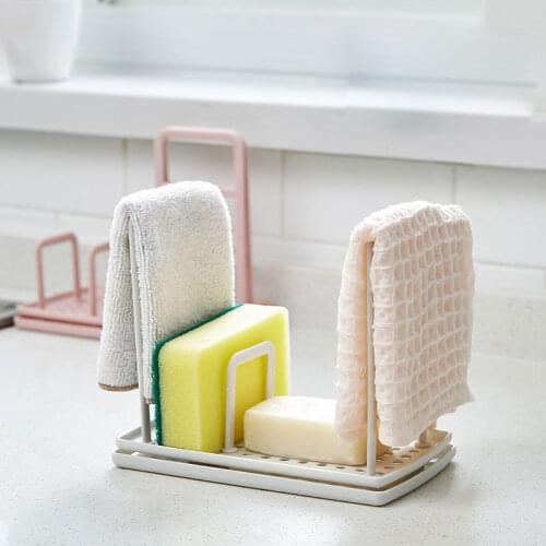 Kitchen Organizer Punch-free Countertop Storage Rack Kitchen Rag Hanger Kitchen Sink Dishcloth Sponge Drain Rack Pool Rack