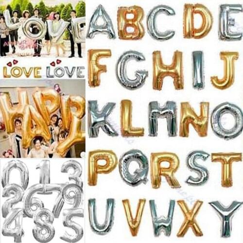 Mylar Foil Balloons Letters A-Z Alphabet or 0-9 Number Balloon Wedding Party Decoration decorative foil balloon