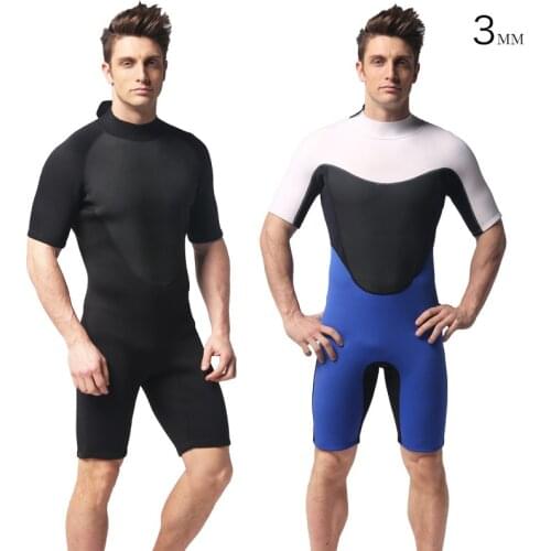 3MM Mens Short Diving Suit with Short Sleeve Shorts Wetsuit Wetsuit Surfing Suit Outdoor Swimming Suit