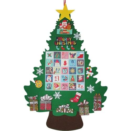 3.1 Feet DIY Felt Christmas Tree Advent Calendar Detachable Christmas Wall Hanging Ornaments For Kids Gifts Home Decor Accepted