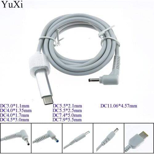 USB Type C to 4.0x1.7 7.9x5.5 7.4x5.0 3.0x1.1 4.0x1.35 5.5x2.5mm Male Plug Converter DC USB C PD Charging Cable Cord for Laptops