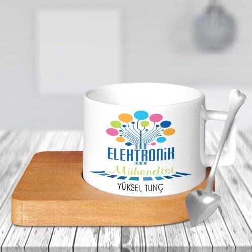 Personalized Professional Electronic Engineer Wood Altlıklı Ceramic Cup-1