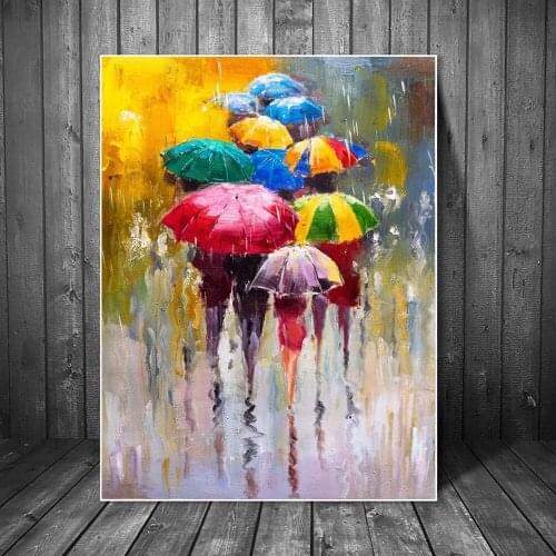 Landscape In The Rain Oil Paintings Print On Canvas Modern Portrait Canvas Art Posters And Prints Abstract Art Pictures Cuadros