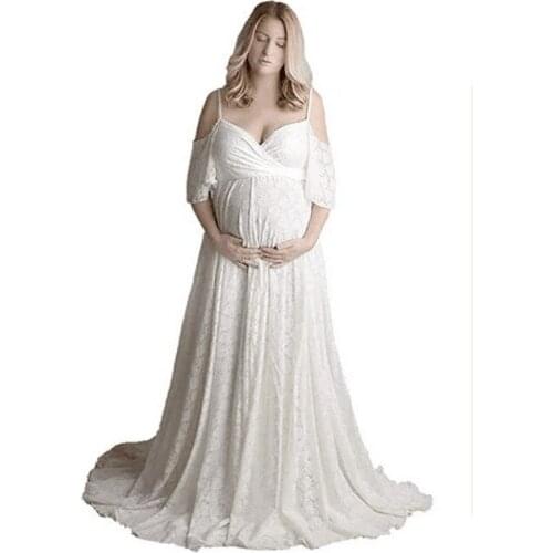 Maternity Dresses For Photo Shoot Cotton Pregnancy Dress Photography Props Maxi Gown Dresses For Pregnant Women Clothes