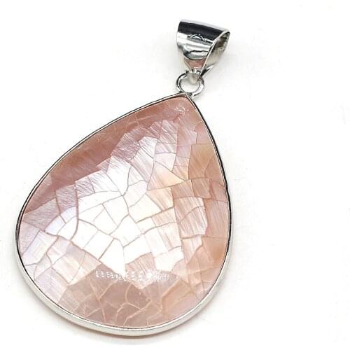 Retro Natural Shell Edging Pendants Fashionable Pink Heart-Shaped Charm Pendant for Jewelry Making DIY Necklace Earrings 30x50mm