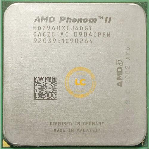 Free shipping Phenom II X4 940 CPU 3.0GHz 2MB L2 Cache HDZ940XCJ4DGI Quad Core,Socket AM2+ X4 940 processor Desktop CPU,125W