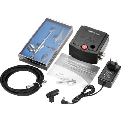 Meterk 100-250V Professional Airbrush Gravity Feed sandblaster paint spray gun for Tattoo Manicure Cake Air-Brush Nail Tool Set