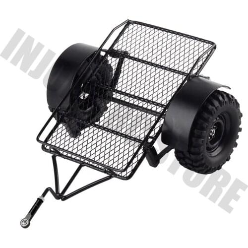 RC Car Metal Hitch Mount Trailer for 1:10 Scale RC Rock Crawler Traxxas TRX-4 SCX10 90046 D90 Tamiya CC01