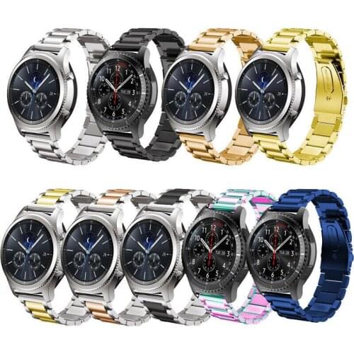 20mm/22mm Strap for Samsung Gear S2/S3 Stainless Steel Watch Band Quick Release Pins Replacement Metal Wristband