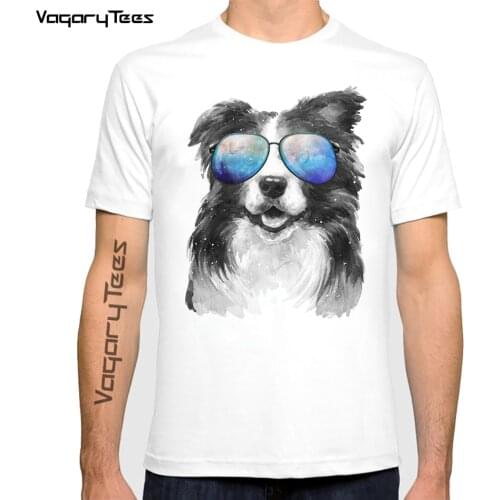 Retro Vintage Border Collie Galaxy Universe Hipster Funny Sheepdog Funny Outdoor Sunglasses Dog Lover Gift Essential T-Shirt