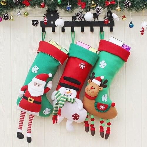 Christmas decorations Santa hangs Christmas socks Christmas decorations candy bag