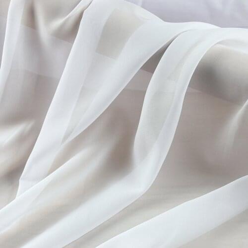 Width 150cm Soft 100D Chiffon Fabric 100% Polyester White Chiffon Fabric For Sewing Dress DIY Girl Skirt Curtain Lining Cloth