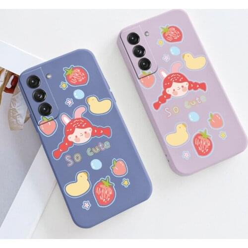 Strawberry Silicone Case For Samsung Galaxy S21 S20 FE S10 Ultra Plus S10e Note 20 ultra 10 9 Plus Pro Soft Phone Cover Case