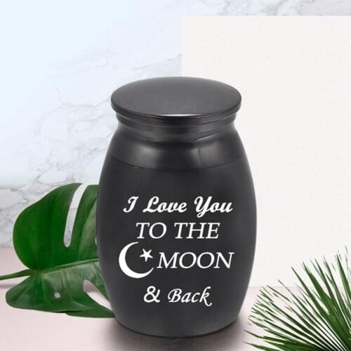 Alloy Letter Black Urn Pets Dog Cat Bird Mouse Cremation Ashes Urn Keepsake Casket Columbarium Pets Memorials Mini Size