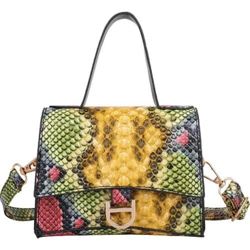 Women Small Bags Luxury Designer Purses And Handbags Snake Pattern Hasp Satchels Vintage PU Hasp Casual Crossbody Shoulder Bags