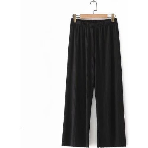 Plus size solid black gray Beige Elastic Waist women straight pants 2021 new spring autumn casual ladies pants female trousers