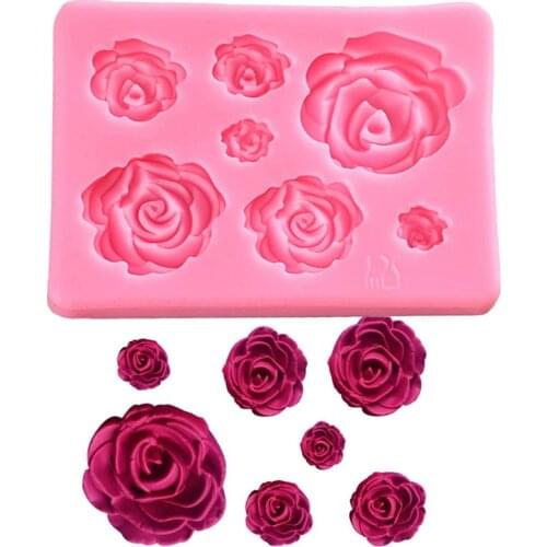 1Pcs Rose 3D silicone Soap Molds for Soap Making Handmade Non-toxic Pink Silicone Soap Candle Chocolates Mold Food Mold