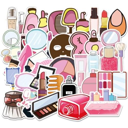 10/30/50PCS Girl Cosmetics Graffiti Stickers Luggage Notebook Waterproof Guitar Helmet Decoration Sticker Toy Wholesale