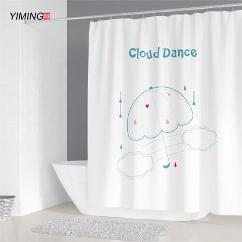 200x180cm simple cartoon umbrella 3D printing bathroom shower curtain home decoration curtain with hook shower curtain