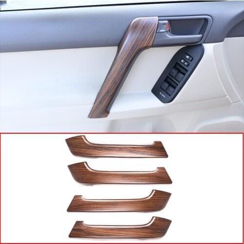 4 Pcs For Toyota Land Cruiser Prado FJ150 150 2010-2018 Pine Wood Grain Car ABS Interior Door Handle Trim Accessories
