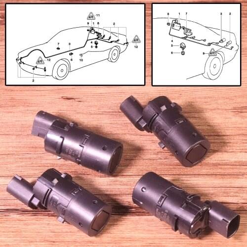 4Pcs PDC Parking Sensor 66216902182 Fit for BMW E38 E39 E53 X5 540i 525i 528i M5 Parking Distance Assist Bumper Reverse Sensor