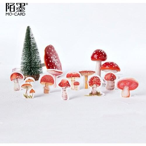 45pcs Mushroom Illustration Series Cute Stickers Decorative Scrapbook Material Lovely Stationery
