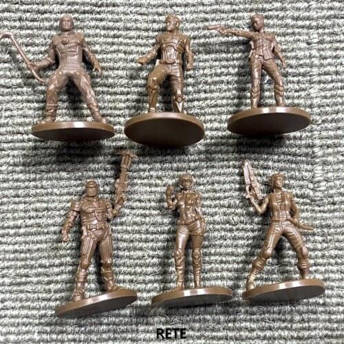 6PCS Investigators Male Female Miniatures Deep Madness Board Game Endless Nightmares Figures Role Playing Collectibles Rare
