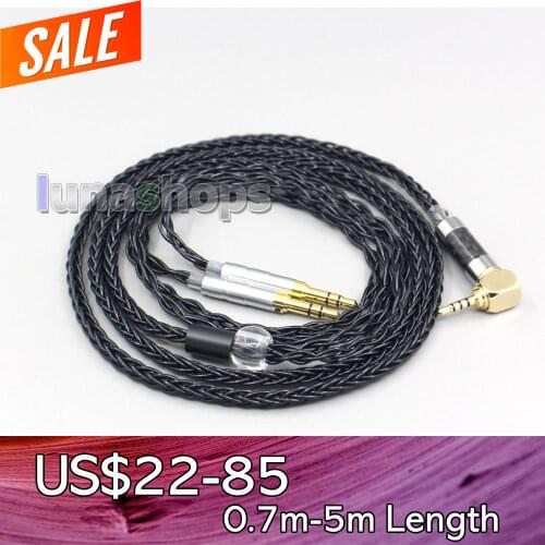 LN006991 Black Silver Plated 8 Core Headphone Earphone Cable For Hifiman Sundara Ananda HE1000se HE6se he400i he400se Arya He-35