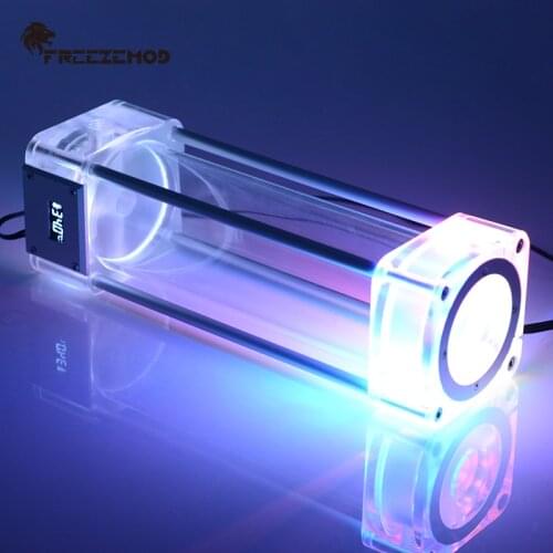 FREEZEMOD square acrylic water tank 2020 LCD temperature display Aurora Symphony aura. PM-WDX5V