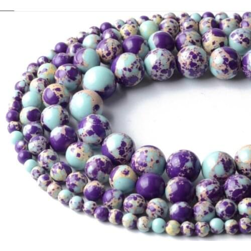 Violet Turquoise Round Loose Bead Making Accessories for Bracelet Necklace