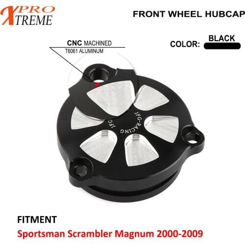 Motorcycle CNC Aluminum Front Wheel Hubcap Hub Cover For Sportsman Scrambler Magnum 2002-2009 03 04 05 06 07 08 09