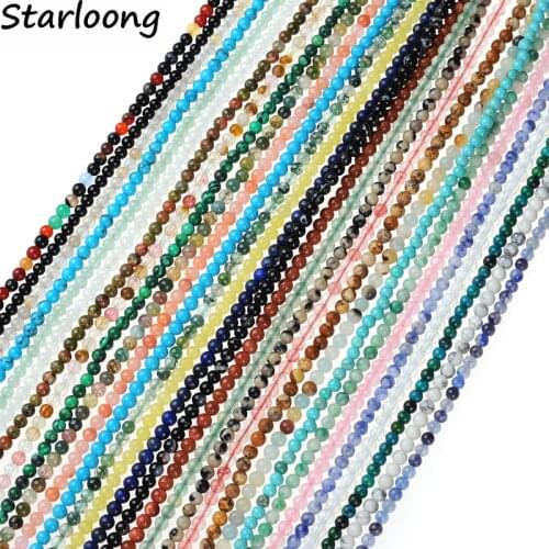 3mm Round Gold Sandstone Amazonite Pink Quartz Carnelia Natural Stone Loose Beads For Jewelry Making DIY Strand 15" Bracelet